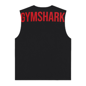 Gymshark Power Cut Off Tank - Black/Conditioning Red