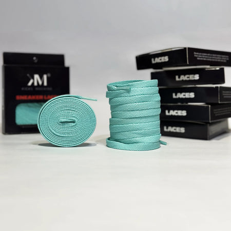 Flat Sneaker Laces- Mint Jordan laces AJ1 Laces Kicks Machine