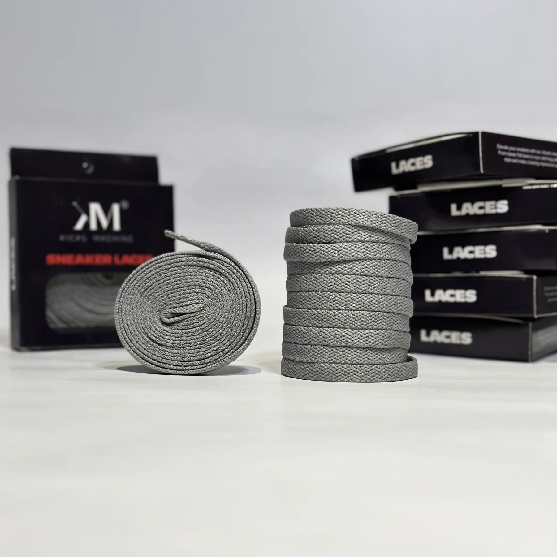 Flat Sneaker Laces- Grey Jordan laces AJ1 Laces Kicks Machine
