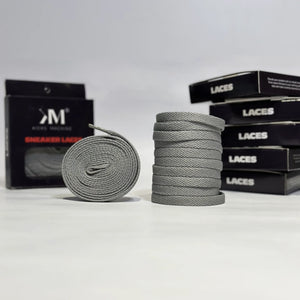 Flat Sneaker Laces- Grey Jordan laces AJ1 Laces Kicks Machine