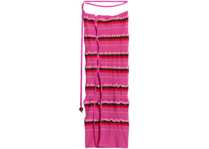 Jacquemus La Jupe Maille Concha Asymmetric Striped Skirt Dark Pink