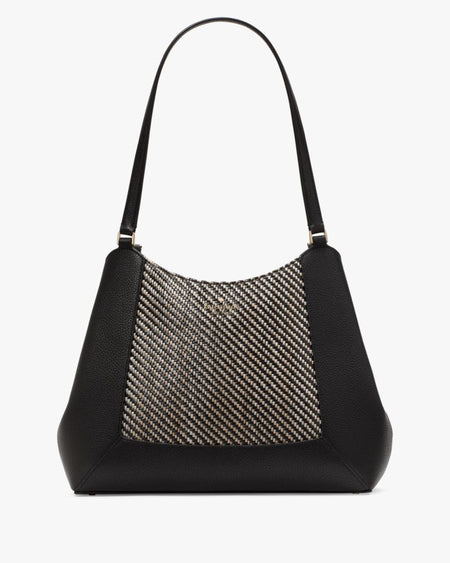 Lena Straw Triple Compartment Shoulder Bag
