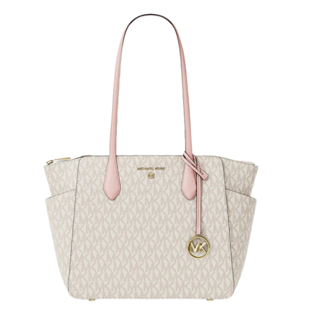Michael Kors Marilyn Medium Signature Logo Tote Bag Pwd Blsh Mlt
