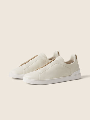 Zegna White Triple Stitch Secondskin Sneakers