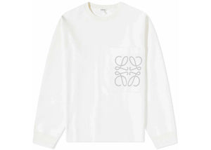 LOEWE Anagram Pocket Cotton And Viscose Sweater Soft White