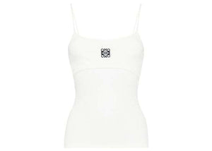 LOEWE Anagram Strappy Cotton Top White
