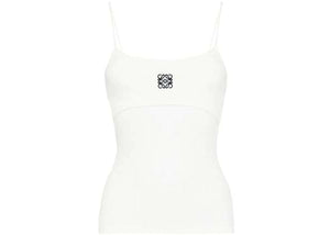 LOEWE Anagram Strappy Cotton Top White