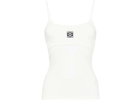 LOEWE Anagram Strappy Cotton Top White