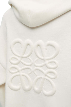 LOEWE Anagram Zip-Up Hoodie In Wool White