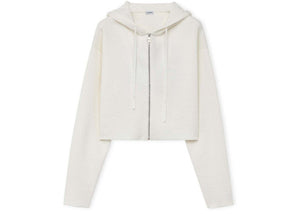 LOEWE Anagram Zip-Up Hoodie In Wool White