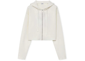 LOEWE Anagram Zip-Up Hoodie In Wool White
