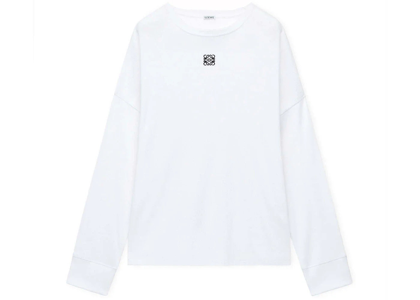 LOEWE Oversized Fit Long Sleeve T-Shirt in Cotton White