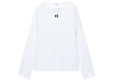 LOEWE Oversized Fit Long Sleeve T-Shirt in Cotton White