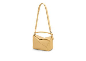 Loewe Small Puzzle Bag In Soft Grained Calfskin Dark Butter