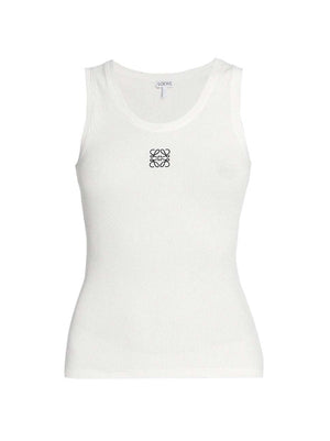 LOEWE Women's Anagram Cotton Tank Top White/Black