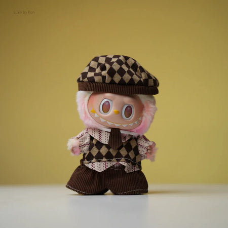 Labubu Doll Collectible Outfit Mocha Scholar 4 Piece Set