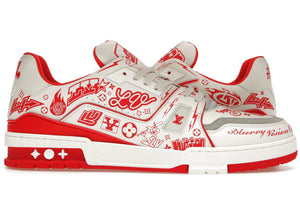 Louis Vuitton Lv Trainer Graffiti White Red