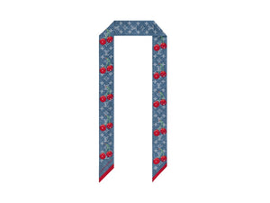 Louis Vuitton x Takashi Murakami Denim Cherry Bandeau Blue Denim