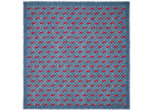 Louis Vuitton x Takashi Murakami Denim Cherry Shawl Blue Denim