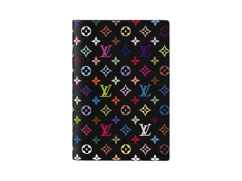 Louis Vuitton x Takashi Murakami Passport Cover Black Multicolored