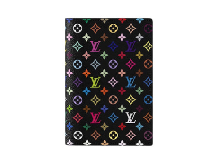 Louis Vuitton x Takashi Murakami Passport Cover Black Multicolored