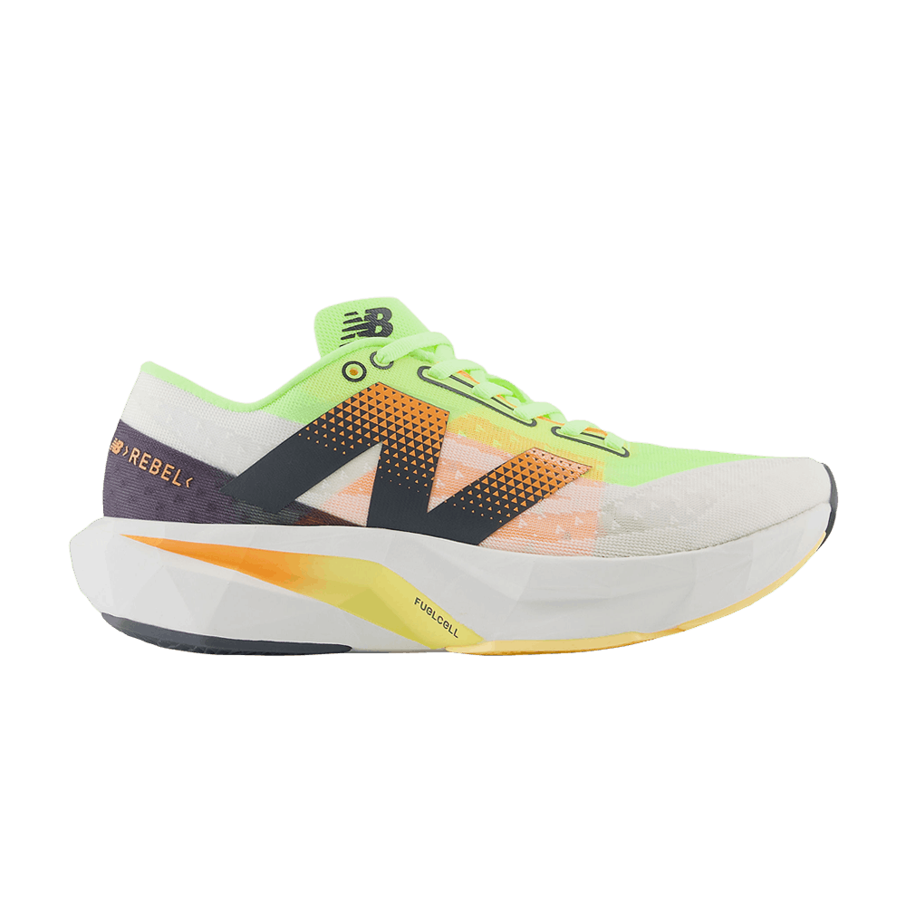 New Balance FuelCell Rebel v4 White Bleached Lime Glo