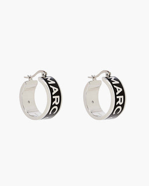 Marc Jacobs Marc Jacobs The Marc Jacobs Hoop Earrings Silver/Black Silver/black