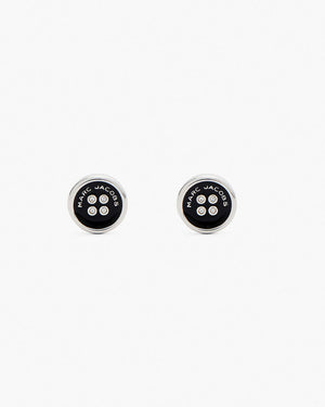 Marc Jacobs Marc Jacobs The Button Stud Earrings Silver/Black Silver/black