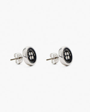 Marc Jacobs Marc Jacobs The Button Stud Earrings Silver/Black Silver/black