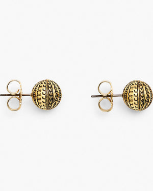 Marc Jacobs Marc Jacobs The Monogram Stud Earrings Light Antique Gold Light Antique Gold