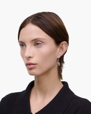 Marc Jacobs Marc Jacobs The Button Drop Earrings Silver/Black Silver/black