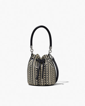 Marc Jacobs Marc Jacobs The Monogram Leather Mini Bucket Bag Black/White Black/white