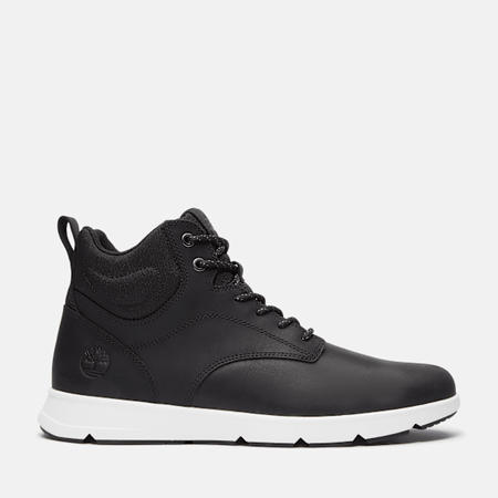 Timberland Mens Parker Street High-Top Sneaker Black Full-Grain