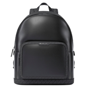 Michael Kors Cooper Medium Pebbled Leather and Signature Logo Commuter Backpack Black