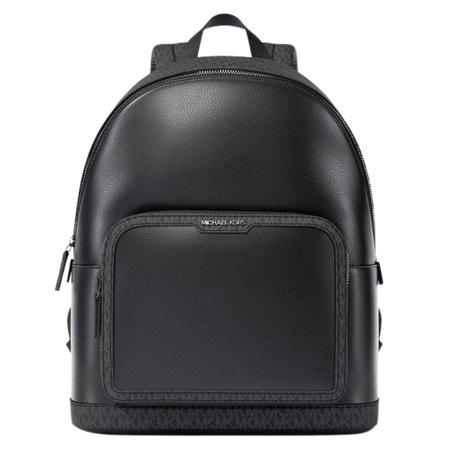 Michael Kors Cooper Medium Pebbled Leather and Signature Logo Commuter Backpack Black