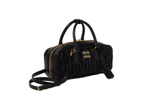 Miu Miu Arcadie Matelasse Nappa Leather Bag Black