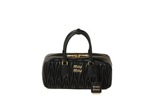Miu Miu Arcadie Matelasse Nappa Leather Bag Black