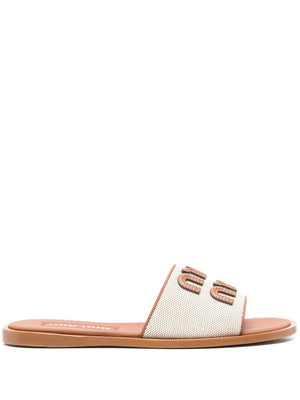Miu Miu Canvas Sandals Naturale (Women's)