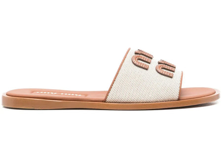 Miu Miu Canvas Sandals Naturale (Women's)
