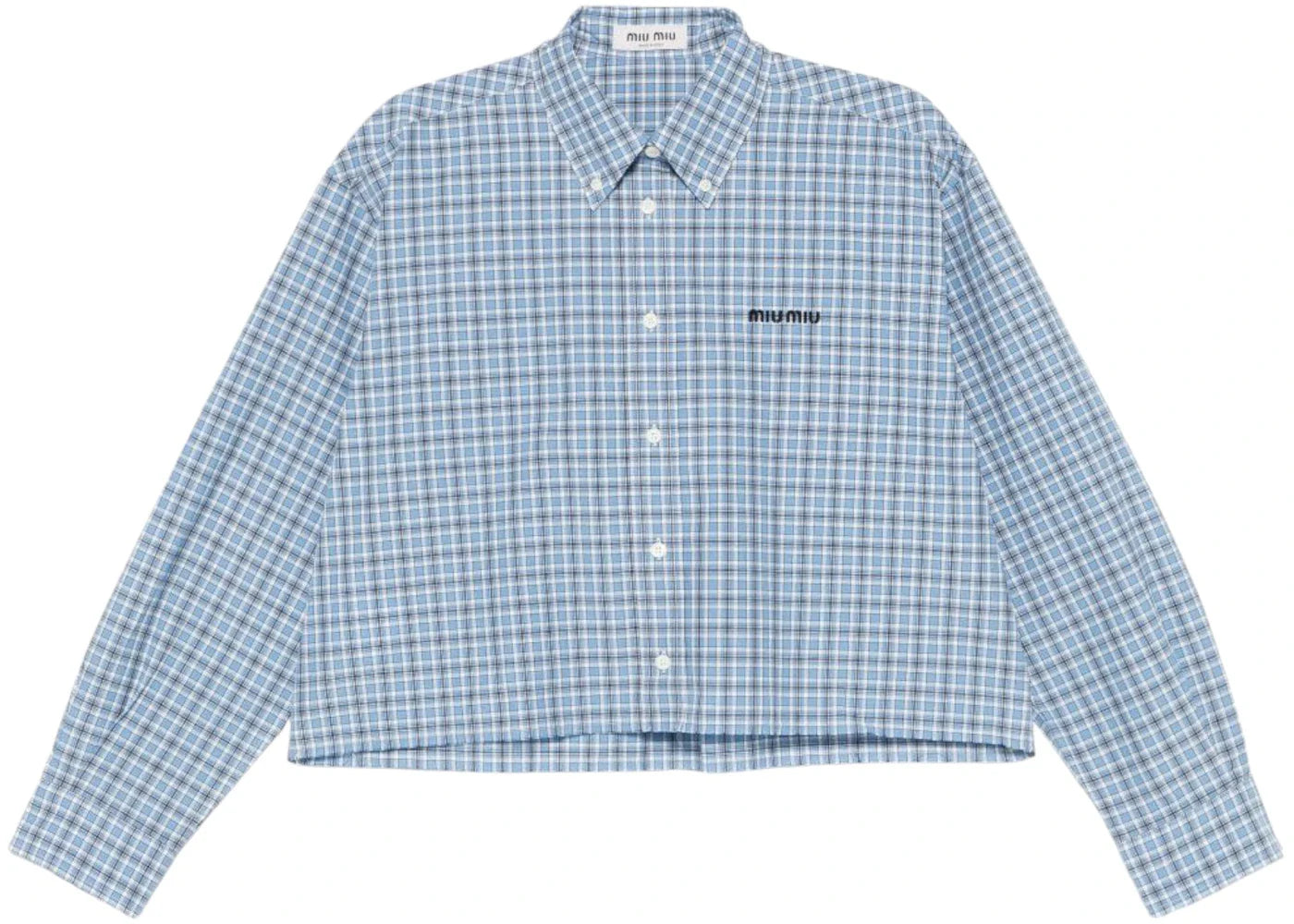 Miu Miu Check Shirt Celeste/Blue