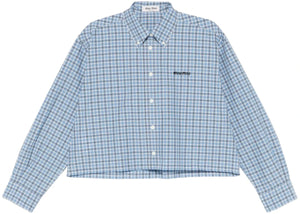 Miu Miu Check Shirt Celeste/Blue