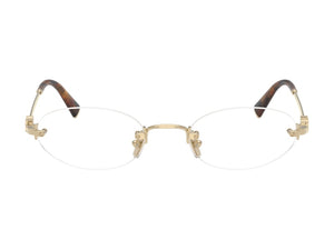 Miu Miu Frameless Optical Glasses Clear/Gold/Brown (0MU 53WV ZVN1O1)