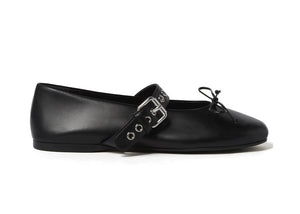Miu Miu Leather Ballerina Nero (Women's)