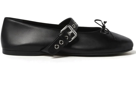 Miu Miu Leather Ballerina Nero (Women's)