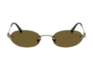 Miu Miu Oval Sunglasses Brown/Black (0MU A54S 26C09Z)