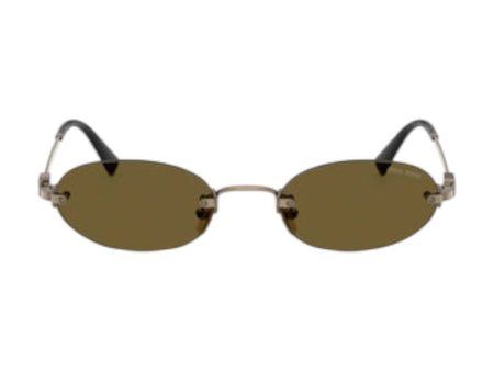 Miu Miu Oval Sunglasses Brown/Black (0MU A54S 26C09Z)