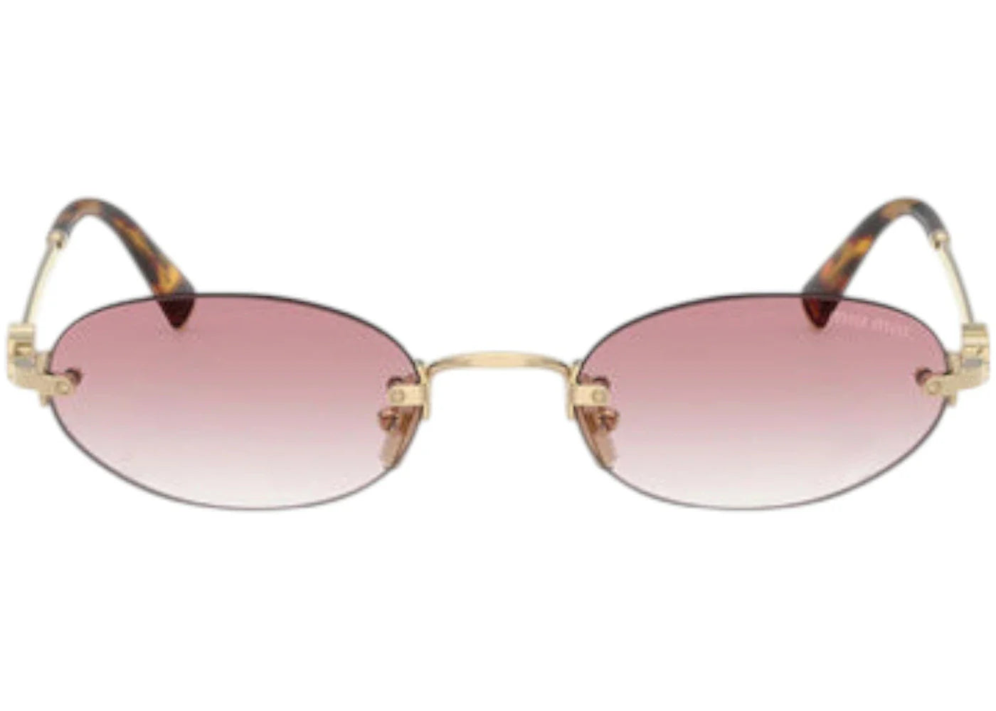 Miu Miu Oval Sunglasses Pale Gold (0MU A54S ZVN70O)
