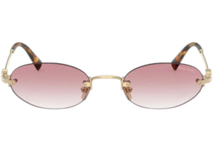 Miu Miu Oval Sunglasses Pale Gold (0MU A54S ZVN70O)