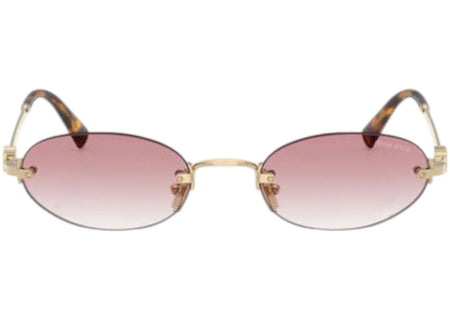 Miu Miu Oval Sunglasses Pale Gold (0MU A54S ZVN70O)