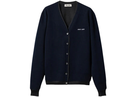 Miu Miu Silk Cashmere Cardigan Antracite